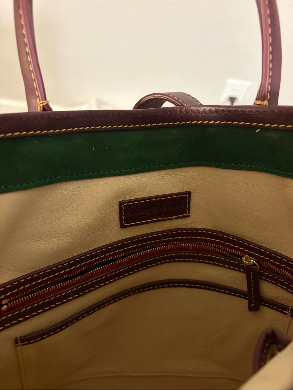 Vintage Dooney & Bourke Burgundy Leather Shoulder Tote